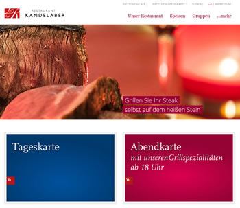 Restaurant Kandelaber Webseite